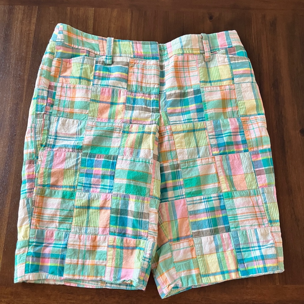 Talbots Pastel Plaid Patchwork Perfect Shorts